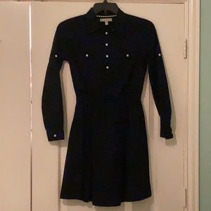 Banana Republic Shirt Waist Dress Navy EUC